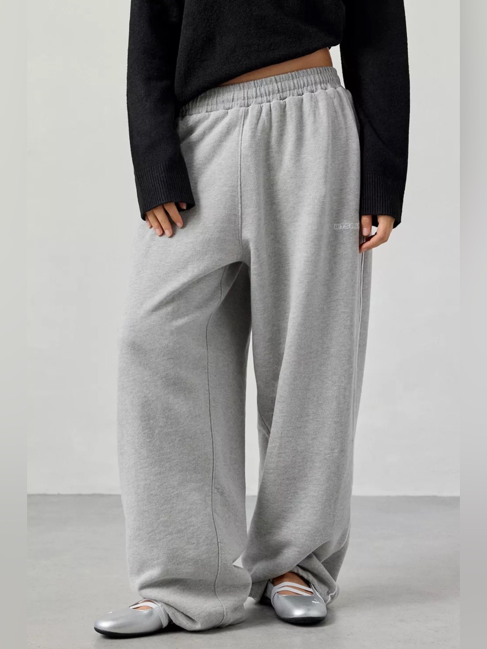 Iets Frans  Harri Wide Leg Jogger Pants Grey